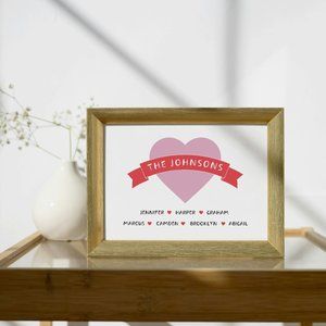 Valentine's Day Custom Family Wall Art